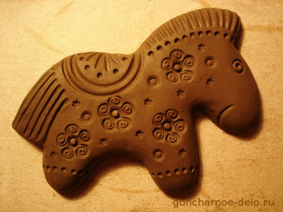 Сlay molding. Horse - the symbol of the new year