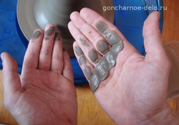 Pottery: Parts of the hands participating in centering